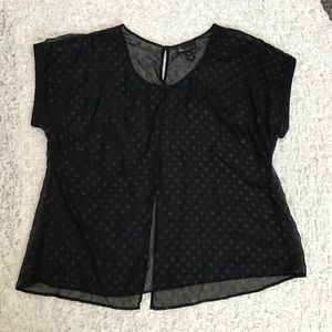 Lane Bryant sheer polka dot blouse